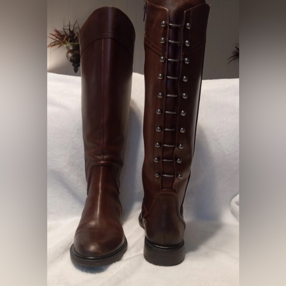 Gianni Bini Chocolate Brown Riding Boots with Stud Detail